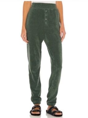 Tularosa Pine Green Terrycloth Joggers XS Lounge Pants $128 (Revolve)